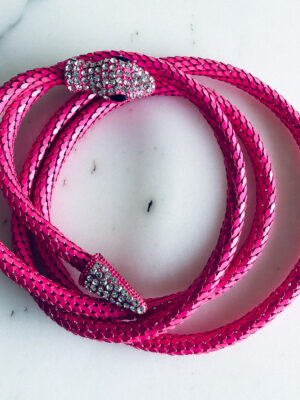 1980s Pink Mesh Snake Belt/Necklace