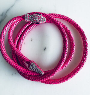 1980s Pink Mesh Snake Belt/Necklace
