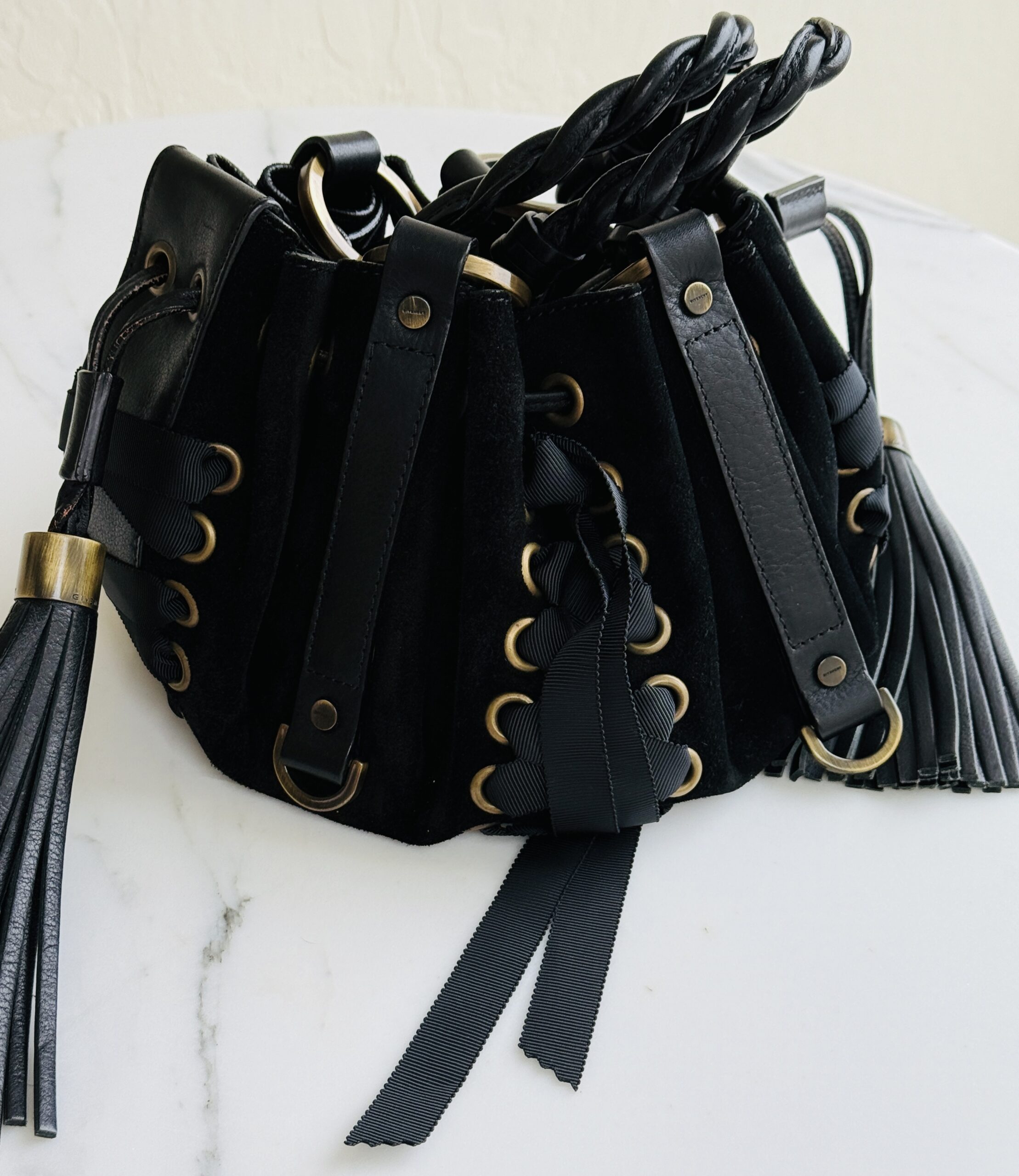 Archival Givenchy Pumpkin Corset Lace-Up Tassel Bag - Image 9