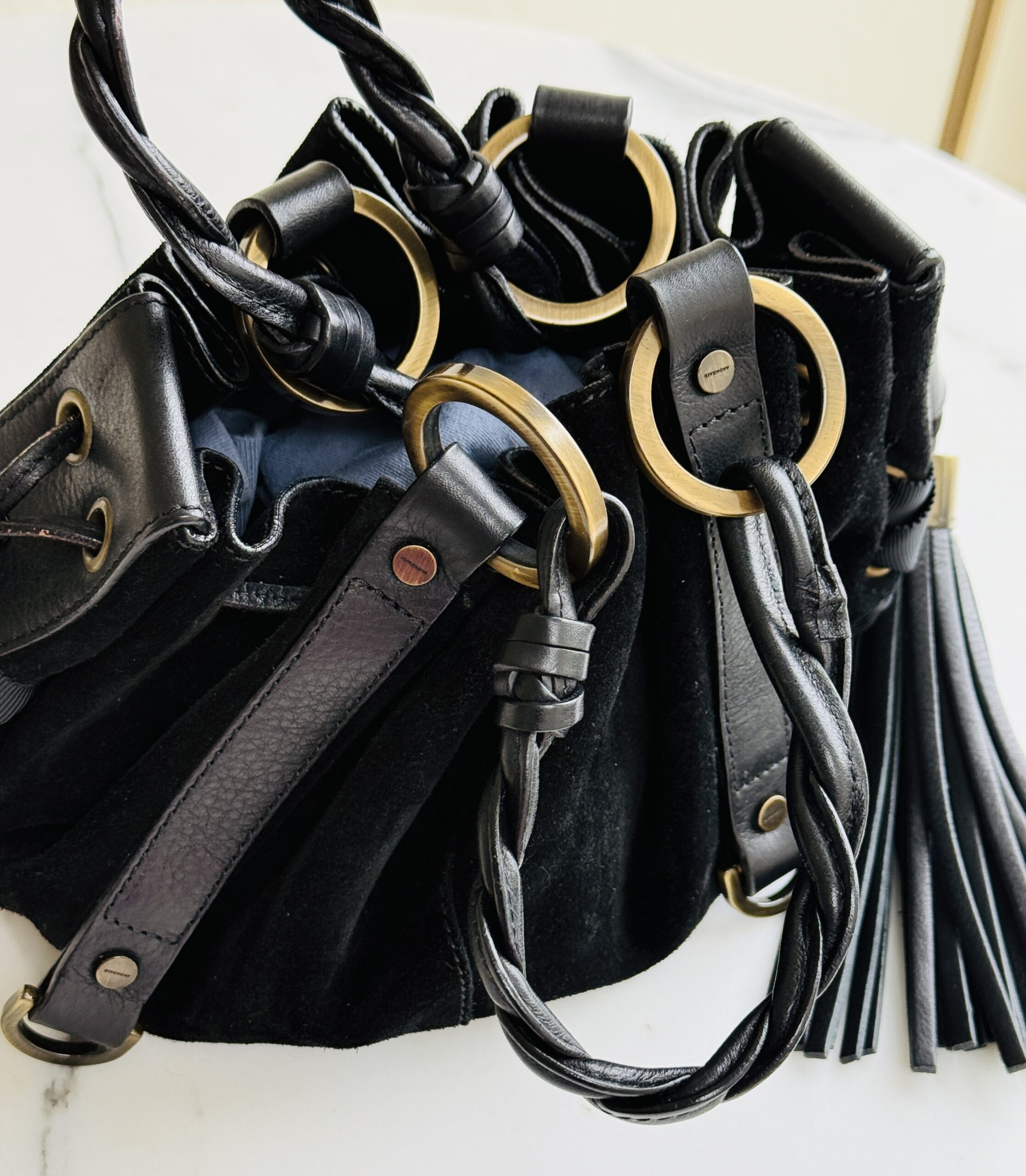 Archival Givenchy Pumpkin Corset Lace-Up Tassel Bag - Image 8
