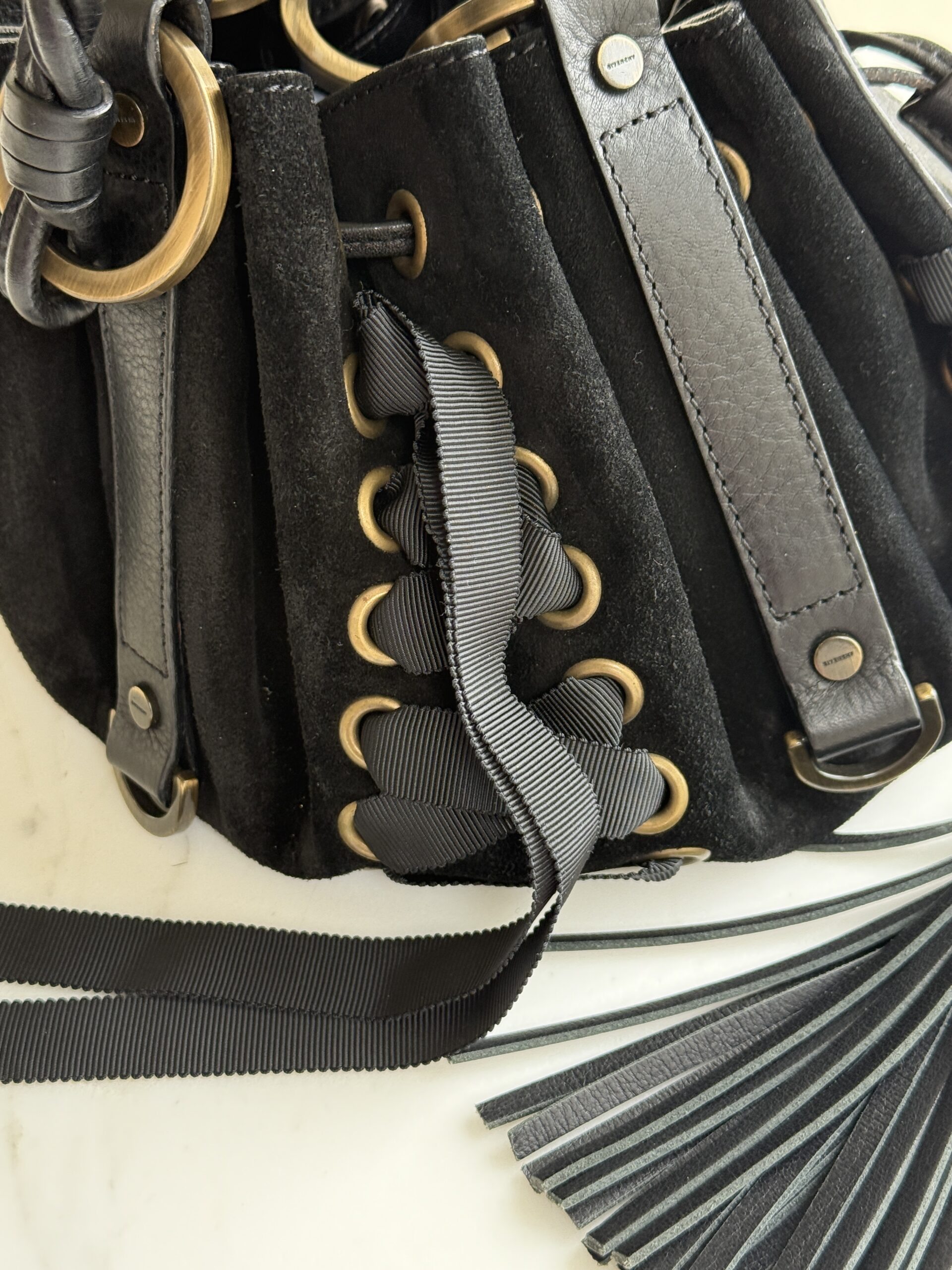 Archival Givenchy Pumpkin Corset Lace-Up Tassel Bag - Image 6