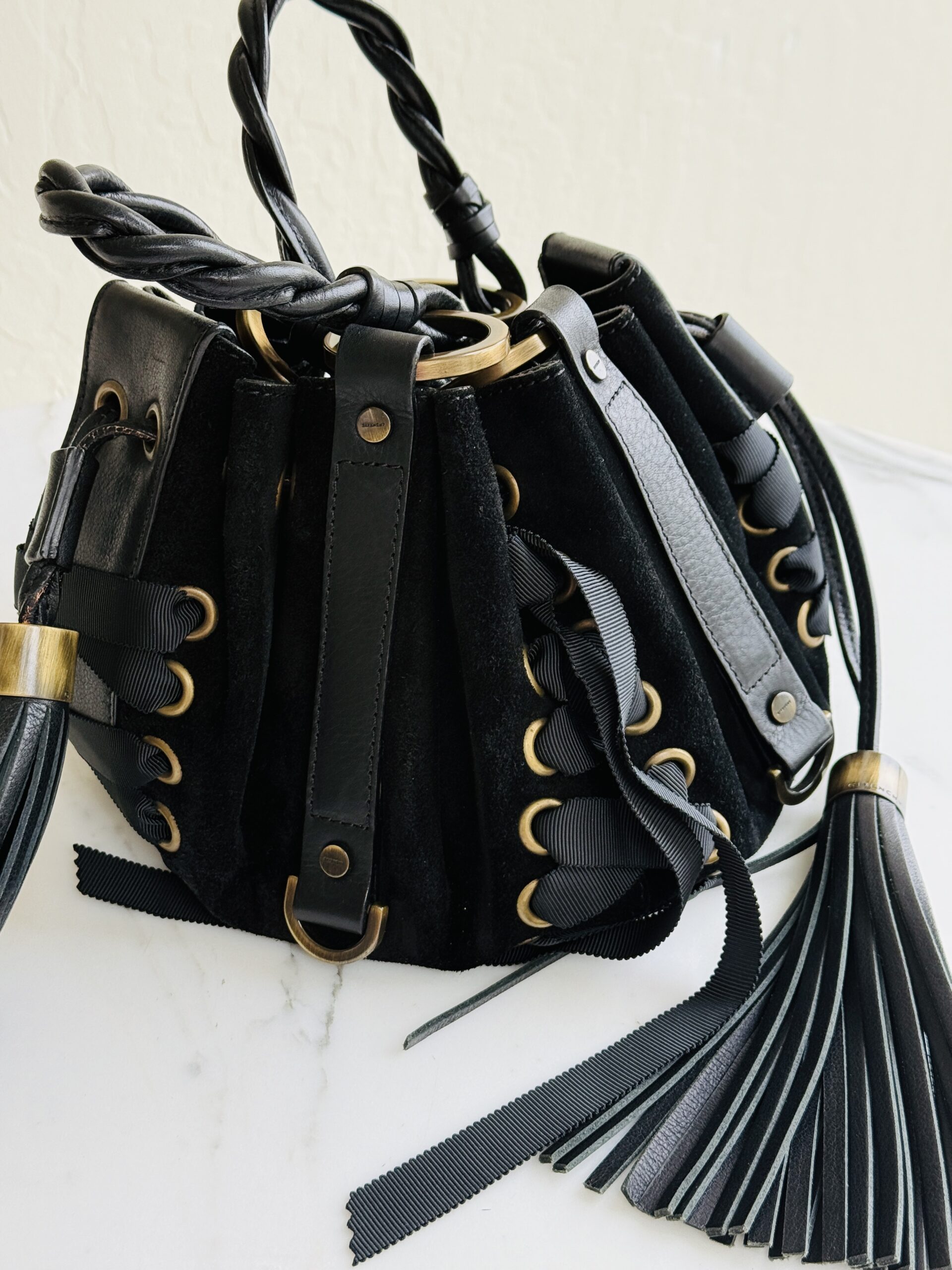 Archival Givenchy Pumpkin Corset Lace-Up Tassel Bag - Image 5