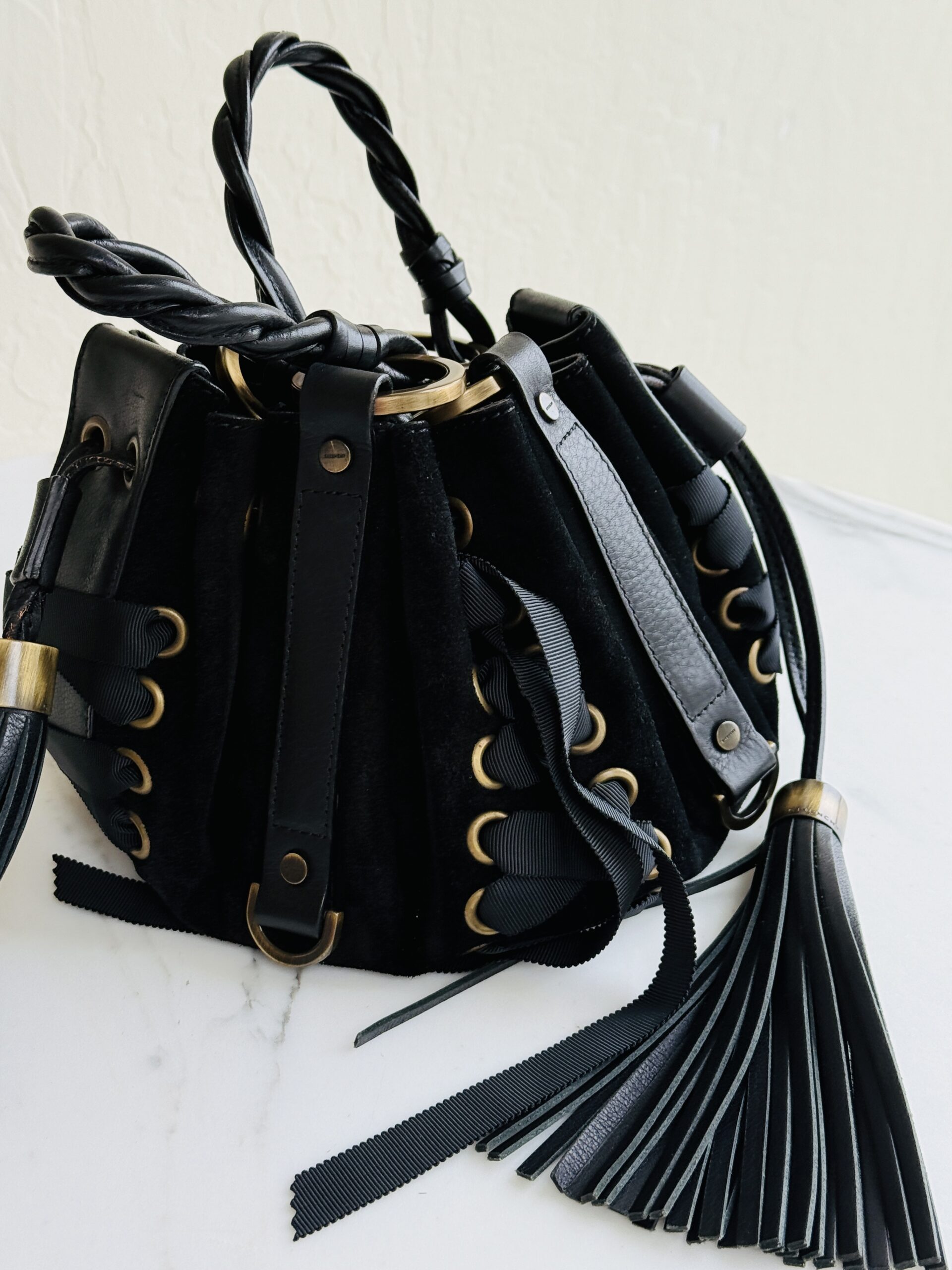 Archival Givenchy Pumpkin Corset Lace-Up Tassel Bag - Image 4