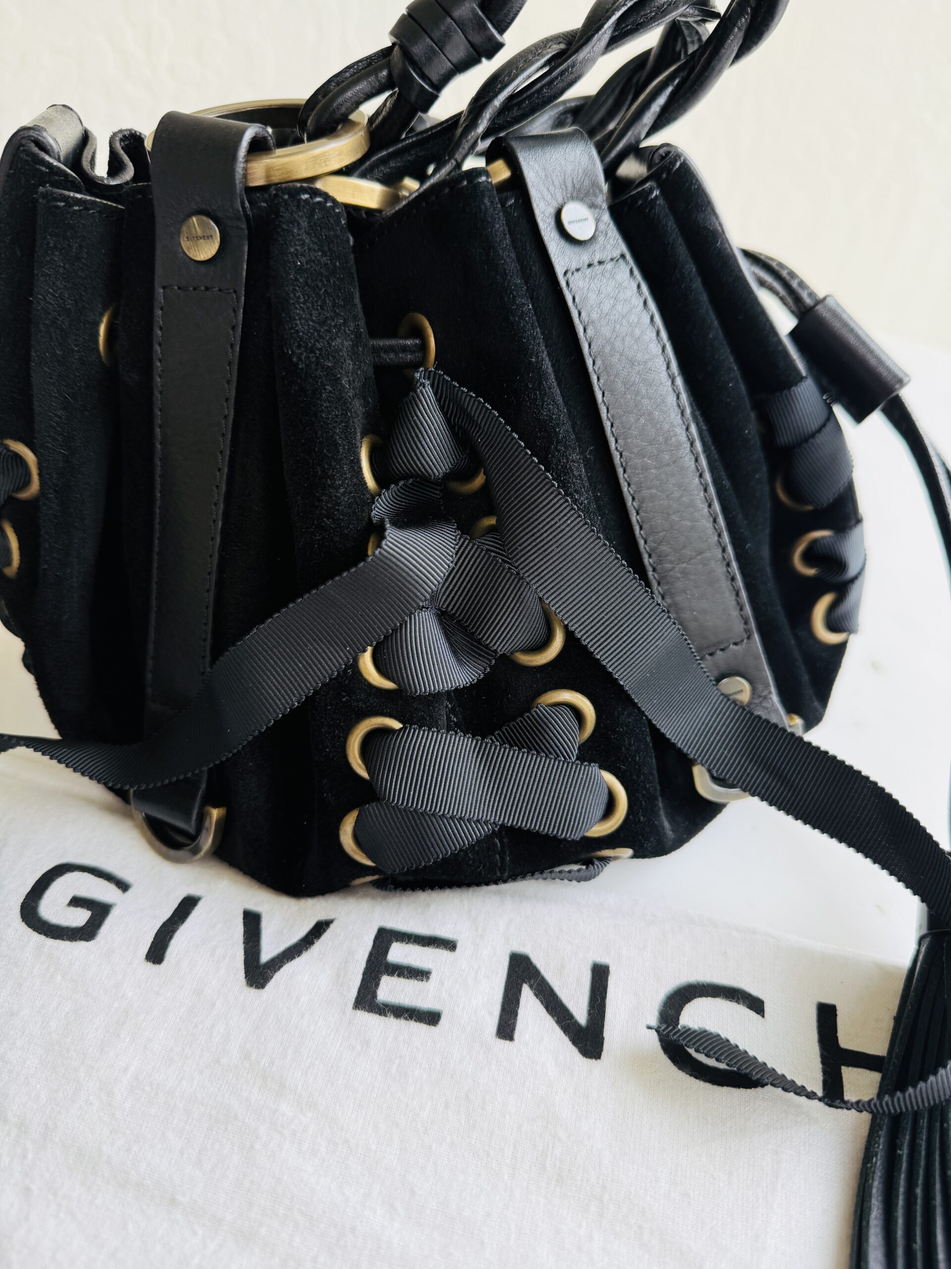 Archival Givenchy Pumpkin Corset Lace-Up Tassel Bag - Image 2